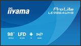 iiyama LE9864UHS-B1AG skilte display Digital fladpaneldisplay 2,49 m (98") Wi-Fi 500 cd/m² 4K Ultra HD Sort Indbygget processer Android 24/7