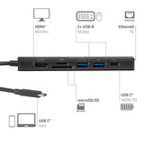 CLUB3D CSV-2555 dockingstation Ledningsført Sort