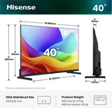 Hisense 40A59S 101,6 cm (40") Fuld HD Smart TV Wi-Fi Sort