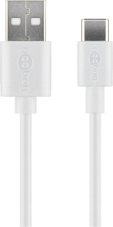 Goobay 45563 USB-kabel USB 2.0 1 m USB A USB C 0,48 Gbit/sek. Hvid