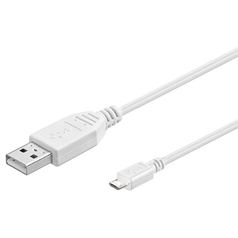 Goobay USB 2.0 A/micro-B 3m USB-kabel USB A Micro-USB B Hvid