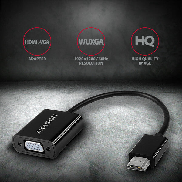 Axagon RVH-VGN videokabel adapter 0,15 m HDMI Type A (Standard) VGA (D-Sub) Sort