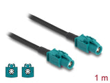 DeLOCK 90680 koaxial kabel 1 m HSD Z Sort, Blå