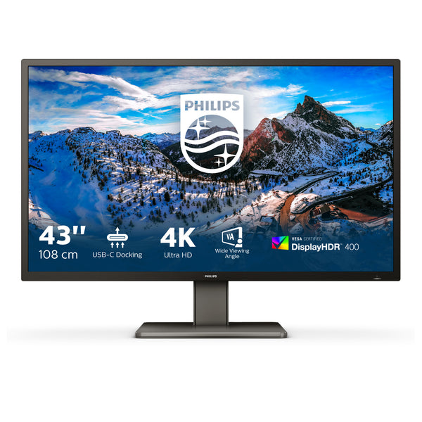 Philips P Line 439P1/00 computerskærm 108 cm (42.5") 3840 x 2160 pixel 4K Ultra HD LCD Sort