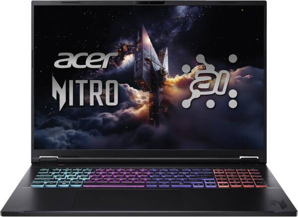 Acer Nitro 18 AI AMD 18 AI (AN18-61-R8X3) Copilot+ PC AMD Ryzen AI 7 350 Laptop 45,7 cm (18") WQXGA 16 GB DDR5-SDRAM 1 TB SSD NVIDIA GeForce RTX 5060 Laptop GPU Wi-Fi 6E (802.11ax) Windows 11 Home Sort US International