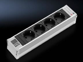 Rittal DK 7856.100 stikdåse 4 AC stikkontakt(er) Indendørs Aluminium, Sort