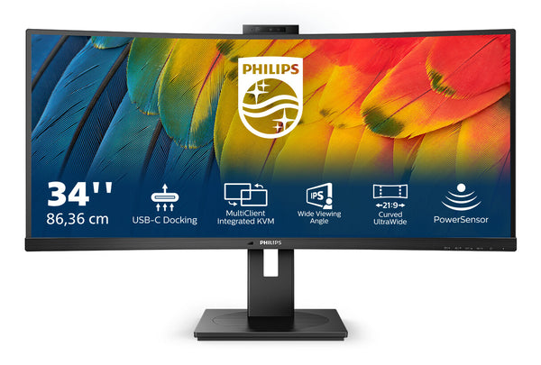 Philips 5000 series 34B1U5600CH/00 computerskærm 86,4 cm (34") 3440 x 1440 pixel Wide Quad HD LCD Sort