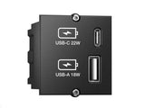 Bachmann 917.227 stikkontakt USB A + USB C Sort