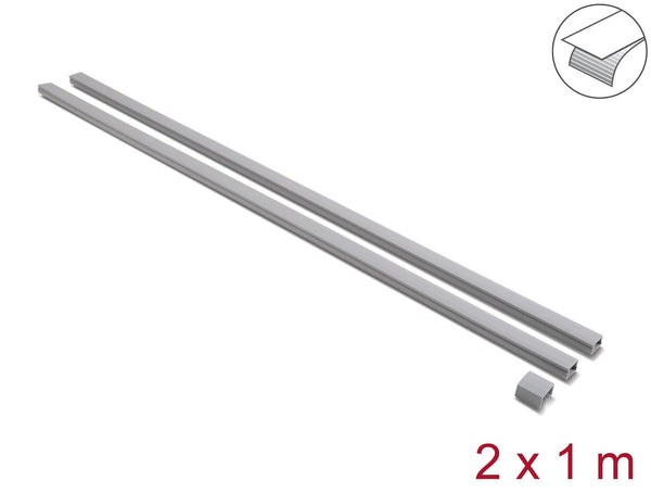 DeLOCK 22089 kabelorganisator Universel Kabelkanal Grå 2 stk