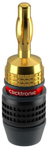 ClickTronic 52546 kabelsamler Banana plug Sort, Guld