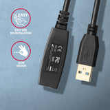 Axagon ADR-305 USB 3.2 Gen 1 A-M -> A-F active extension/repeater cable 5m - Kabel - Digital/Daten USB-kabel USB 3.2 Gen 1 (3.1 Gen 1) USB A 5 Gbit/sek. Sort