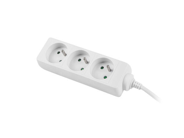 Lanberg PS0-03E-0300-W stikdåse 3 m 3 AC stikkontakt(er) Indendørs Hvid