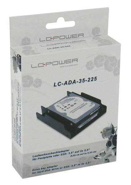 LC-Power LC-ADA-35-225 drive bay panel 2,5/3,5" Kantpanel Sort