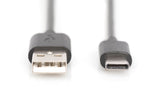 Digitus AK-300154-018-S USB-kabel USB 2.0 1,8 m 2 x USB A USB C 0,48 Gbit/sek. Sort