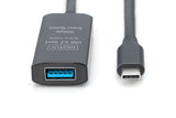 Digitus DA-73110 USB-kabel USB 3.2 Gen 1 (3.1 Gen 1) 5 m USB C USB A 5 Gbit/sek. Sort