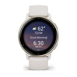 Garmin Vivoactive 5 3,05 cm (1.2") AMOLED 42 mm Digital 390 x 390 pixel Berøringsskærm Hvid Wi-Fi GPS (satellit)