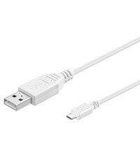 Goobay 1.8m USB 2.0 A/Micro-B USB-kabel 1,8 m USB A Micro-USB B 0,48 Gbit/sek. Hvid