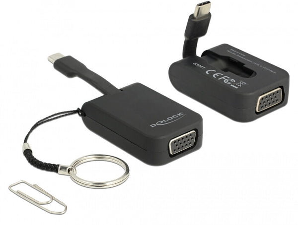 DeLOCK 63941 videokabel adapter 0,03 m USB Type-C VGA (D-Sub) Sort