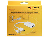 DeLOCK 62496 videokabel adapter 0,245 m DisplayPort HDMI + USB Hvid