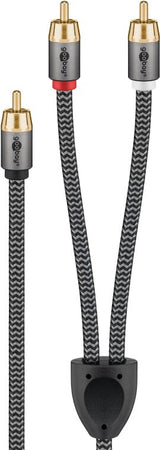 Goobay 65301 lydkabel 3 m 2 x RCA RCA Sort, Sølv