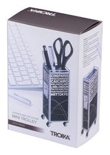 TROIKA MINI TROLLEY pen- og blyantholder Metal Sort, Hvid