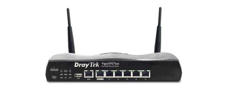 DrayTek Vigor 2927Lac trådløs router Gigabit Ethernet Dual-band (2,4 GHz / 5 GHz) 4G Sort