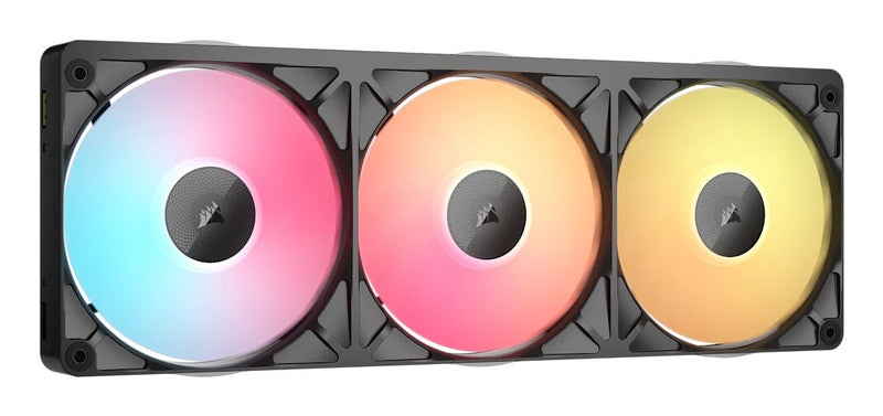 Corsair iCUE LINK RX360 II Unified Frame RGB PWM PC Fans Starter Kit Computerkabinet Luftkøler 12 cm Sort 1 stk