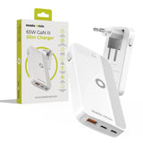 Mobile Origin GAN-65W-SLM-WHT oplader til mobil enhed Universel Hvid USB Hurtig opladning Indendørs