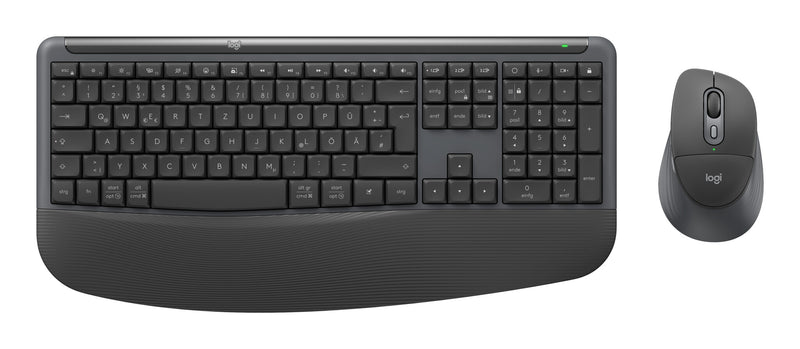 Logitech Signature Comfort Plus Combo MK880 tastatur Mus inkluderet Universel RF trådløs + Bluetooth QWERTZ Tysk Grafit