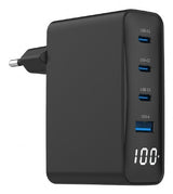 Gembird TA-UC-PDQC100LCD-01-BK oplader til mobil enhed Laptop, Smartphone Sort Vekselstrøm Hurtig opladning Indendørs