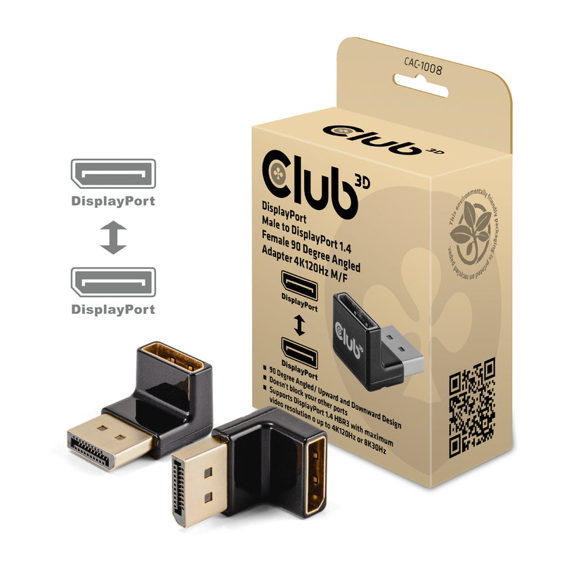 CLUB3D CAC-1008 kabel kønsskifter DisplayPort Sort