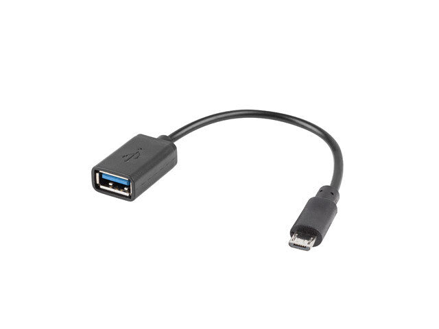 Lanberg AD-OTG-UM-01 USB-kabel USB 2.0 0,15 m Micro-USB A USB A 0,48 Gbit/sek. Sort