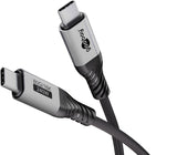 Goobay 74776 USB-kabel USB4 Gen 4x2 1,5 m USB C 80 Gbit/sek. 240 W Sort, Sølv