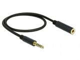 DeLOCK 85795 lydkabel 0,5 m 4.4mm Sort
