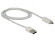 DeLOCK 1m USB 2.0 USB-kabel USB A Micro-USB B 0,48 Gbit/sek. Hvid