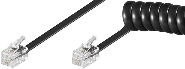 Goobay 68002 telefonkabel 4 m Sort