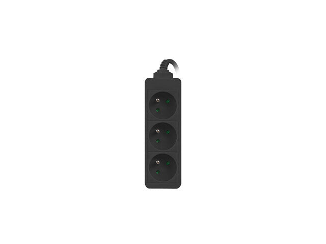 Lanberg PS0-03E-0300-BK stikdåse 3 m 3 AC stikkontakt(er) Indendørs Sort