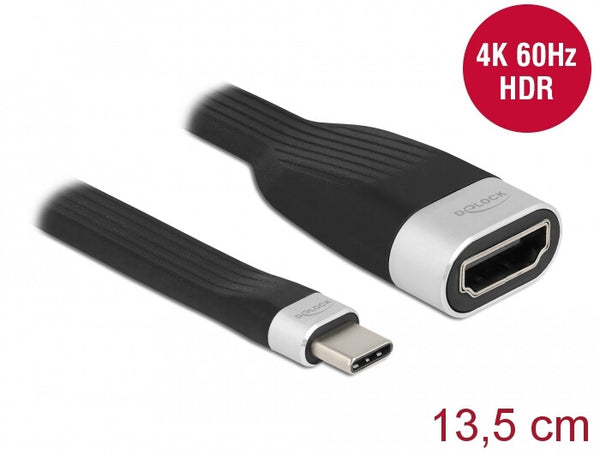 DeLOCK 86729 videokabel adapter 0,135 m USB Type-C HDMI Sort