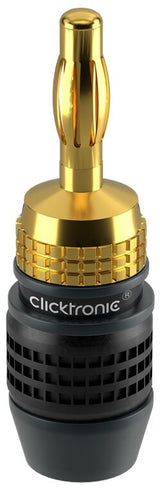 ClickTronic 52546 kabelsamler Banana plug Sort, Guld