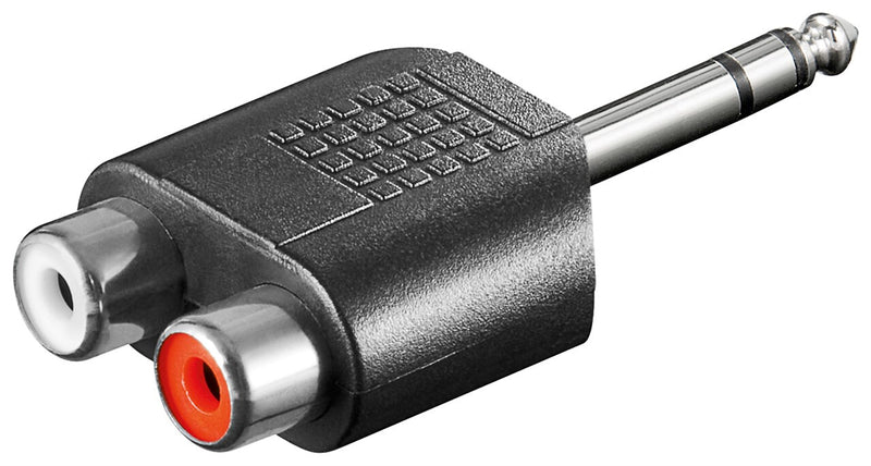 Goobay 11615 kabel kønsskifter 6.35 mm 2x RCA Sort