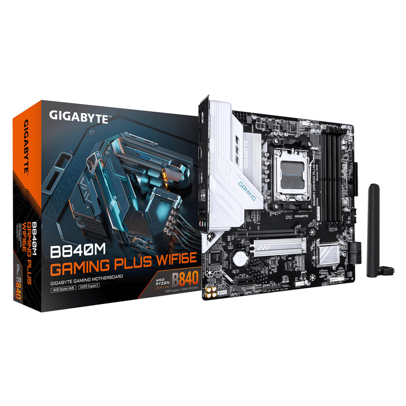 GIGABYTE B840M GAMING PLUS WIFI6E AMD B840 Sokkel AM5 micro ATX