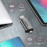 Axagon CRE-SAC kortlæser USB 3.0 Type-A/Type-C Grå