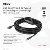 CLUB3D CAC-1538 USB-kabel USB 3.2 Gen 1 (3.1 Gen 1) 10 m USB C USB A 5 Gbit/sek. Sort