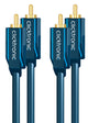 ClickTronic 2m Stereo Audio lydkabel 2 x RCA Blå