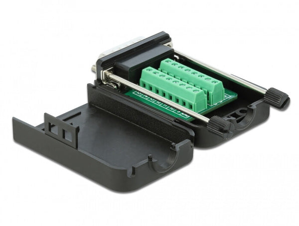 DeLOCK 66566 kabel kønsskifter serial Sub-D15 16 pin terminal block Sort