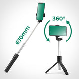 Wozinsky 5907769360565 selfiestang Smartphone Sort