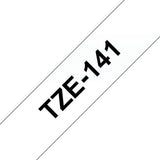 Brother TZE-141 etiketbånd Sort på transparant