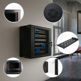 Extralink LITE 12U 530X400 WALL-MOUNTED RACKMOUNT CABINET BLACK Fritstående/væg-/gulvmonteret stativ Sort
