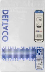 Deltaco USBC-2101 USB-kabel USB 2.0 1 m 0,48 Gbit/sek. Sort
