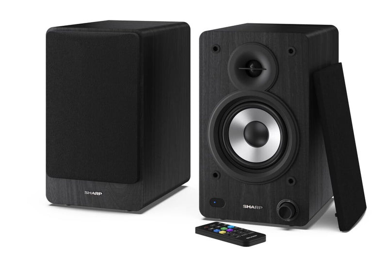 Sharp Bookshelf Speakers 2-vejs Sort Kabel & trådløs 60 W